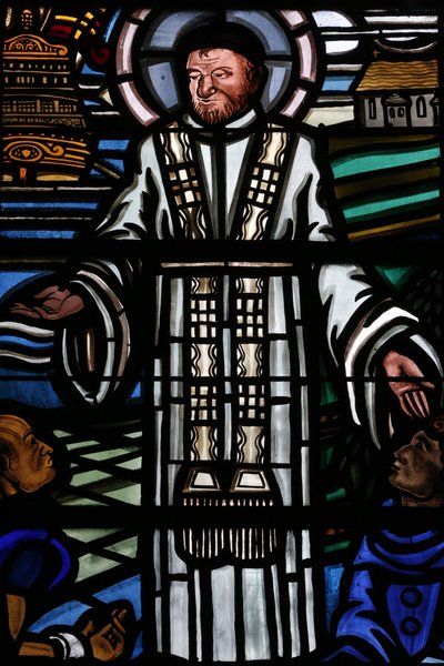 Glas-in-loodraam. Saint Vincent de Paul, Parijs, Frankrijk door Unbekannt