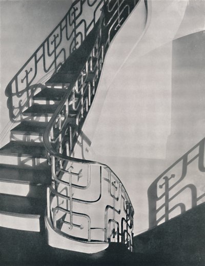 Trapleuning in monelmetaal ontworpen voor een residentie in New York, 1933 door Unbekannt