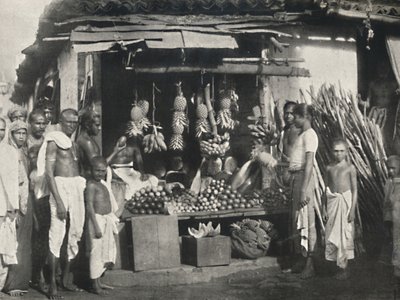 Stand van een fruitverkoper in Colombo door Unbekannt