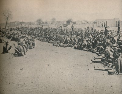 Uitgehongerde inboorlingen komen voor overheidssteun in Bulawayo, ca. 1900 door Unbekannt