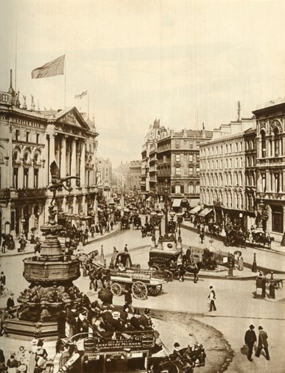 Standbeeld van Eros op Piccadilly Circus, Londen, ca. 1910, 1935 door Unbekannt
