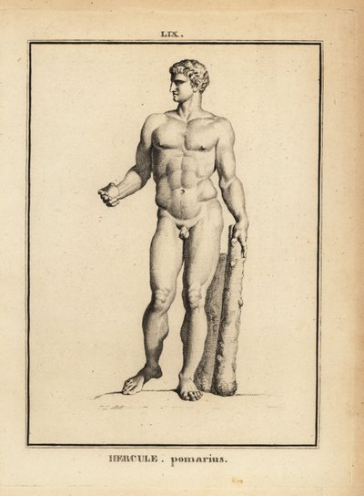 Standbeeld van Hercules Pomarius, Romeinse held en god, met een grote knuppel door Unbekannt