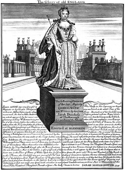 Standbeeld van Koningin Anne 1665-1714, Blenheim Palace, Oxfordshire, 1738 door Unbekannt