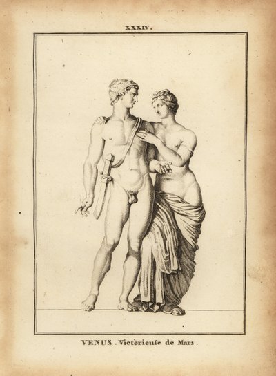 Standbeeld van Venus Victrix met Mars, Romeinse goden van liefde en oorlog door Unbekannt