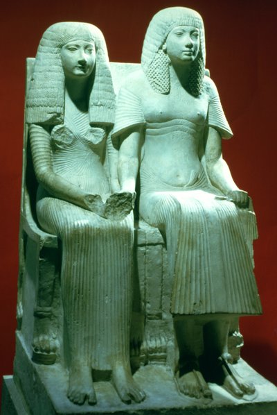 Standbeeld van een echtpaar, Egyptisch, 18e Dynastie door Unbekannt