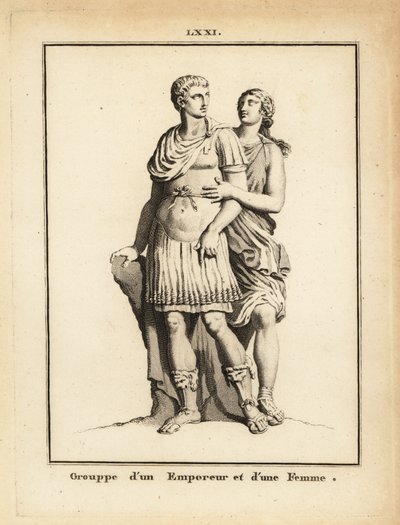 Standbeeld van een Romeinse keizer en vrouw door Unbekannt