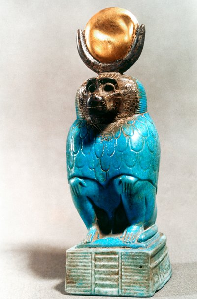 Standbeeld van de oude Egyptische god Thoth in baviaanvorm door Unbekannt