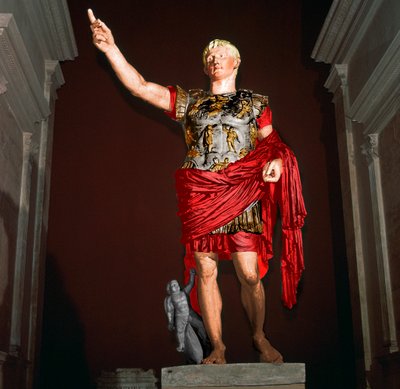 Standbeeld van de Romeinse keizer Augustus, 1e eeuw v.Chr. door Unbekannt