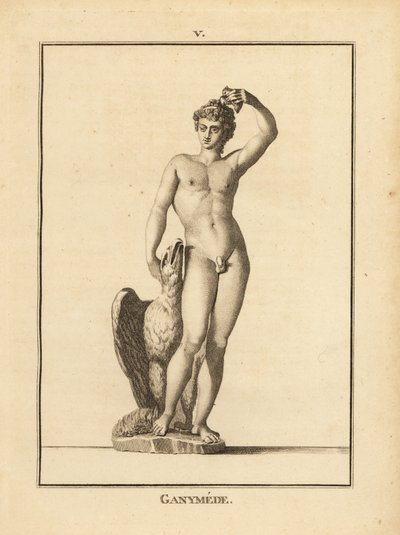 Standbeeld van de herdersjongen Ganymedes, ontvoerd door Zeus, met een adelaar door Unbekannt
