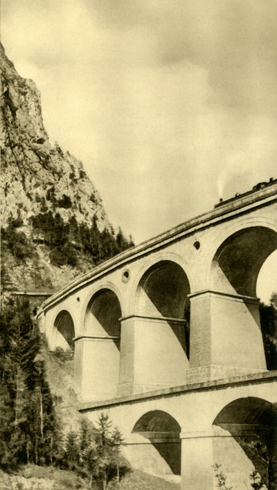 Stoomlocomotief op de Semmering-spoorlijn, Neder-Oostenrijk, c1935 door Unbekannt