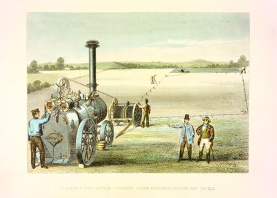 Stoomploeguitrusting, ca. 1860 door Unbekannt