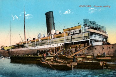 Stoomboot kolen, Port Said, Egypte, 20e eeuw door Unbekannt