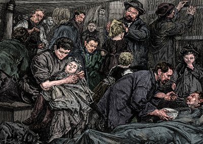Stuurhutpassagiers op een Atlantische stoomboot op weg naar Amerika, ca. 1850 door Unbekannt