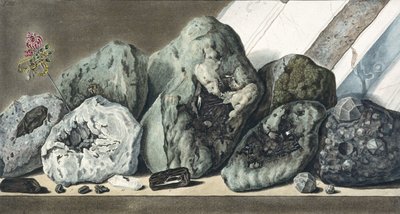Stenen en kristallen van de Vesuvius, ca. 1770 door Unbekannt