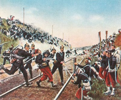 Bestorming van de spoorwegberm bij Nuits door de Badeners, 18 december 1870, 1936 door Unbekannt