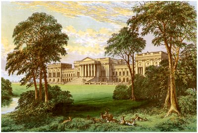 Stowe Park, Buckinghamshire, huis van de Hertog en Markies van Buckingham en Chandos door Unbekannt