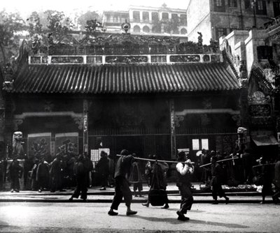 Straatscène, Hong Kong, 1900 door Unbekannt