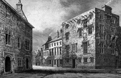 Straat in Galway, met het huis van Thomas Lynch, 1893 door Unbekannt