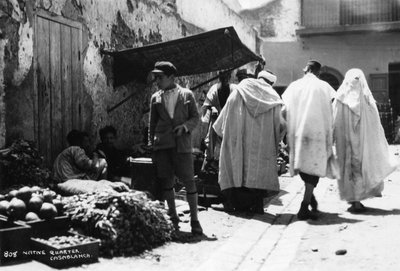 Straatscène, Casablanca, Marokko door Unbekannt