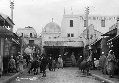 Straatscène, Rabat, Marokko, ca. 1920s-1930s door Unbekannt