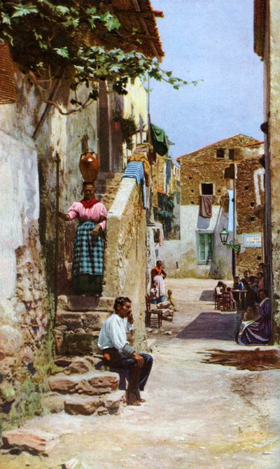 Straatscène, Taormina, Sicilië, Italië, c1923 door Unbekannt