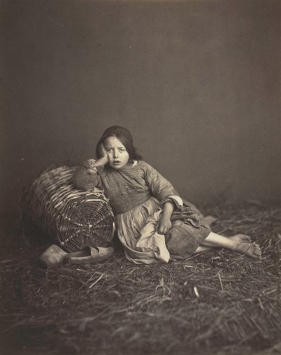 Studie van een jonge boerenmeisje, ca. 1860 door Unbekannt