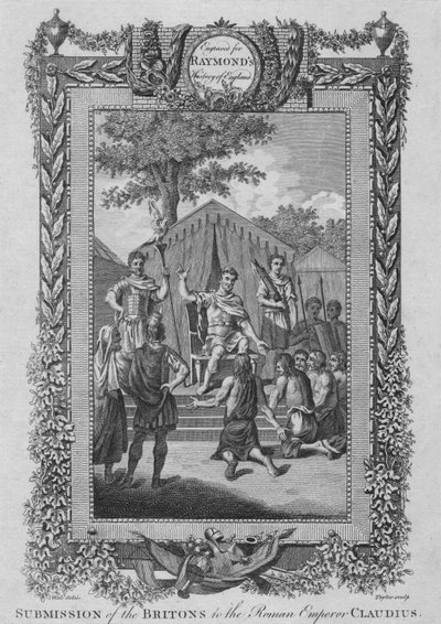 Onderwerping van de Britten aan de Romeinse keizer Claudius door Unbekannt