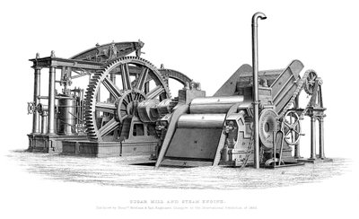 Suikermolen en stoommachine, 1866 door Unbekannt