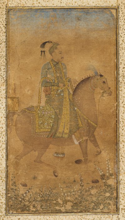 Sultan Abdullah Qutb Shah 1614-74 te paard, ca. 1635 door Unbekannt