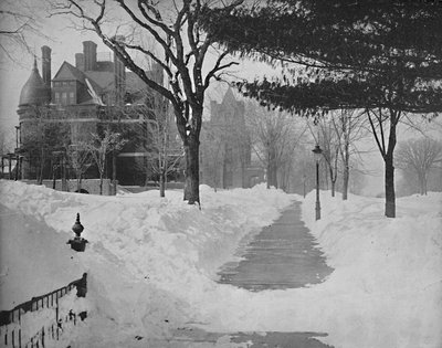 Summit Avenue in de winter, St. Paul, Minnesota, c1897 door Unbekannt