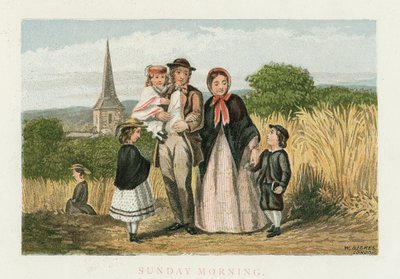 Zondagochtend, ca. 1880 door Unbekannt