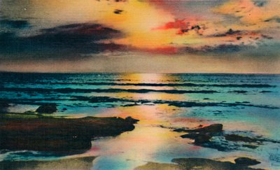 Zonsondergang aan de Stille Oceaan. La Jolla, Californië, c1941 door Unbekannt