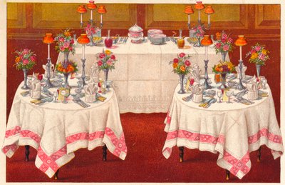 Diner Tafels met Buffet, ca. 1907 door Unbekannt