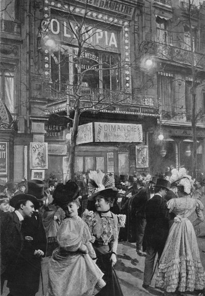 Op de Boulevard - De Uitgang van de Olympia, 1900 door Unbekannt