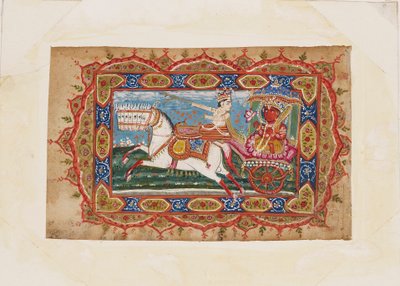 Surya, de zonnegod, in een wagen getrokken door zeven paarden door Unbekannt