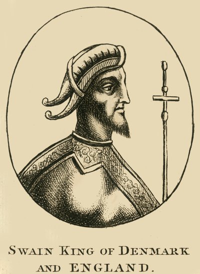 Swain Koning van Denemarken en Engeland door Unbekannt