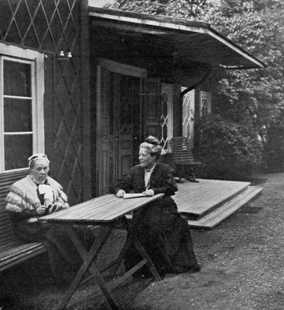 Zweedse auteur Selma Lagerlöf en haar moeder, Louise door Unbekannt
