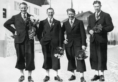 Zweedse langlaufteam, Olympische Winterspelen, Garmisch-Partenkirchen, Duitsland, 1936 door Unbekannt