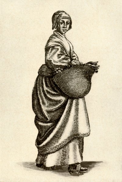 Zweedse vrouw in klompen, 1640, 1937 door Unbekannt