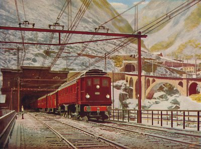 Zwitserse Express verlaat de Grote St. Gotthard Tunnel door Unbekannt