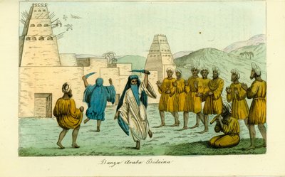 Zwaarddans door nomadische Bedoeïenen nabij de Vallei der Koningen in Thebe door Giovanni Battista Belzoni door Unbekannt