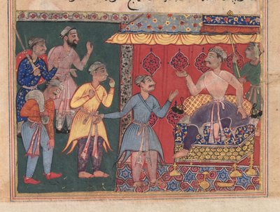 Verhalen van een papegaai Tuti-nama: De twaalfde nacht: Koning Bhojaraja probeert tevergeefs te achterhalen..., c. 1 door Unbekannt