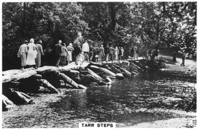 Tarr Steps, over de rivier Barle in Exmoor, Somerset door Unbekannt