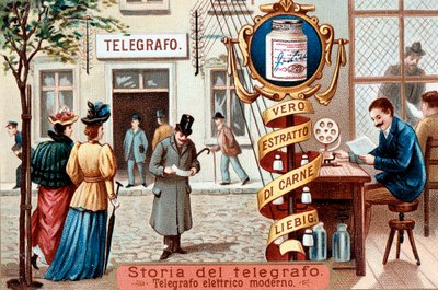 Telegraafkantoor, ca. 1900 door Unbekannt