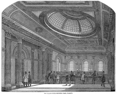 Telling room, National Bank of Scotland, Glasgow, ca. 1860 door Unbekannt