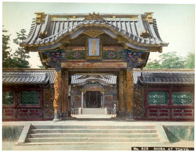 Tempelpoort, Shiba, Tokio, Japan, begin 20e eeuw door Unbekannt
