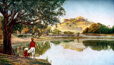 Tempel voor de godin Parvati, vrouw van Siva, zuidwest van Pune, Maharashtra, India, ca. 1924 door Unbekannt