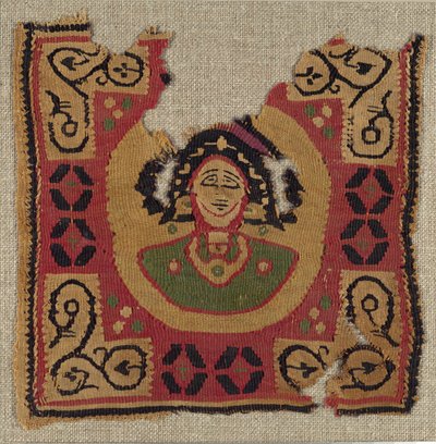Textiel Fragment, Koptisch, 6e-7e eeuw door Unbekannt