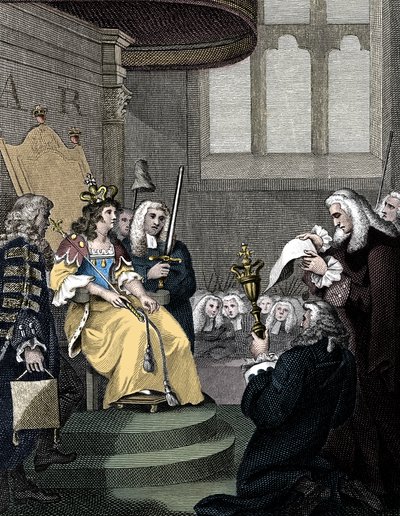 De Act of Union tussen Engeland en Schotland voorgelezen aan koningin Anne, 1826 door Unbekannt