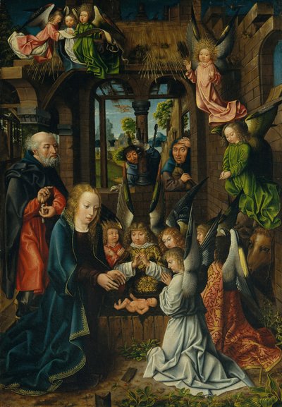 De aanbidding van het Christuskind, mogelijk 1496-1502 door Unbekannt